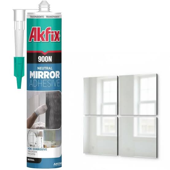 Neutralūs klijai veidrodžiams "Akfix 900N", 24 vnt x 310 ml.